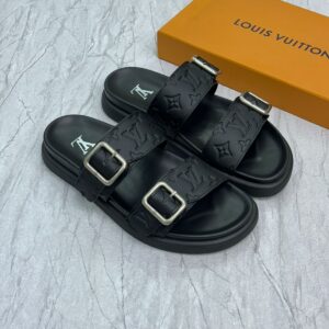 Louis Vuitton Black Slippers Replica