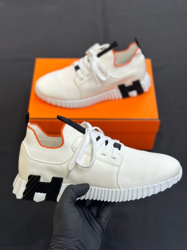 Hermes Black & White Sneakers Replica - Image 7