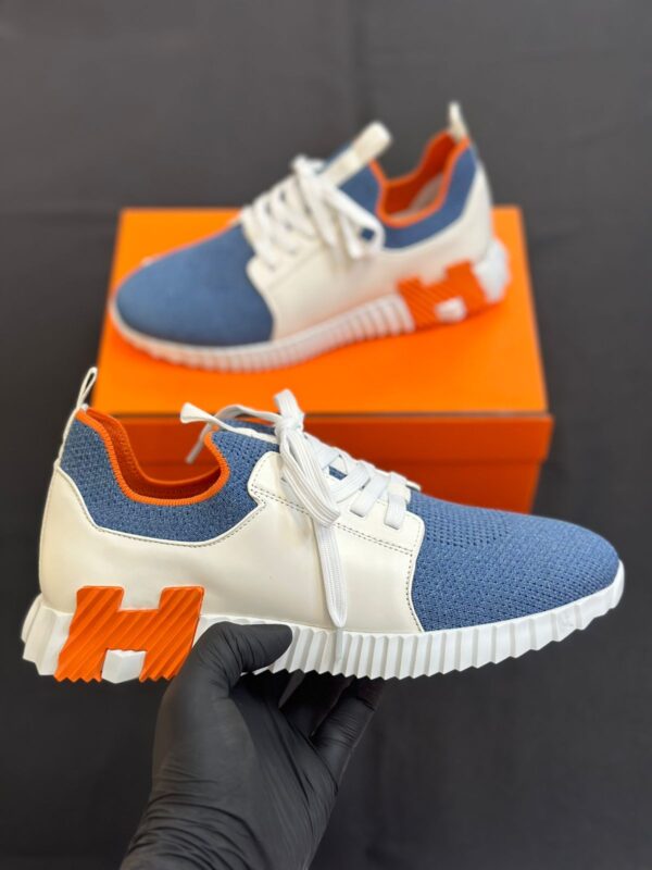 Hermes Black & White Sneakers Replica - Image 8