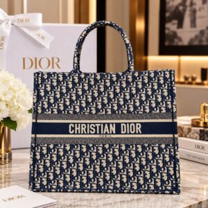 Dior Book Tote Blue Oblique Beach Bag