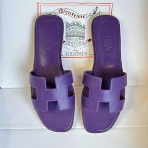 Hermes Oran Purple Sandals