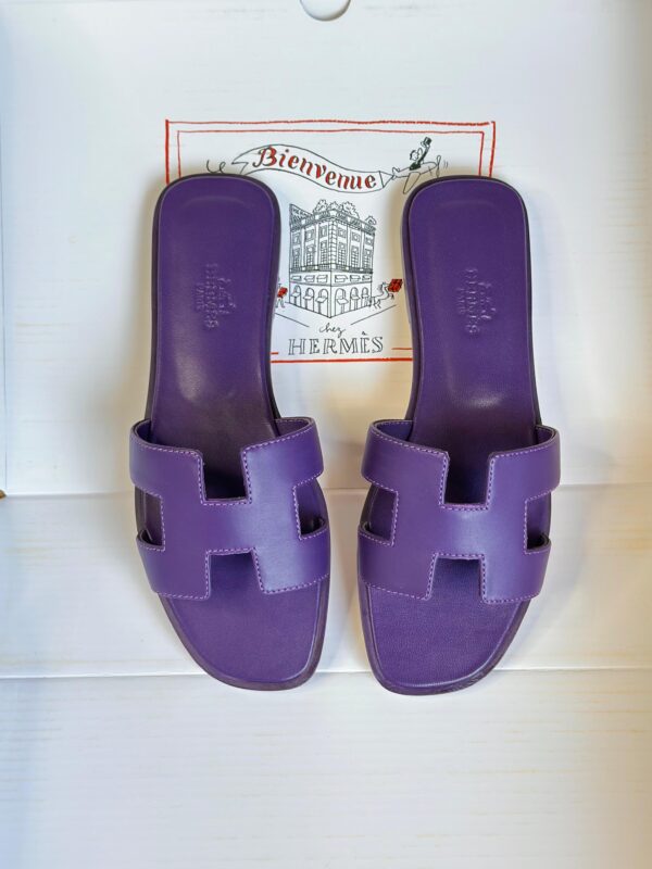 Hermes Oran Purple Sandals