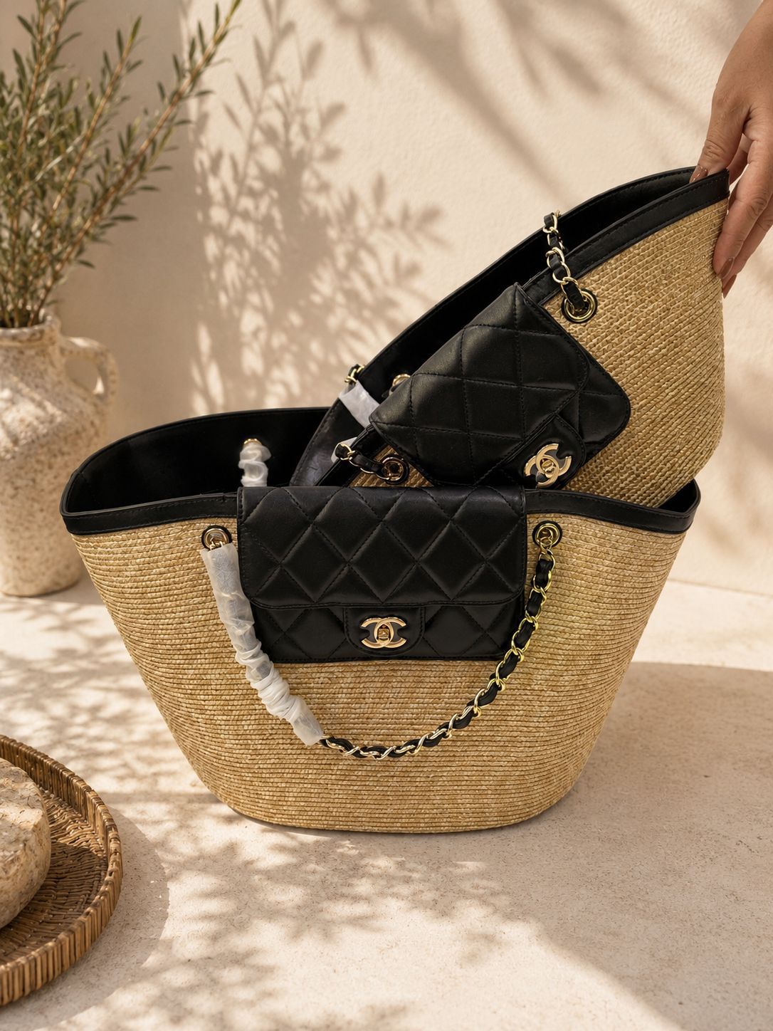 Chanel Straw Tote Bag Replica - Image 2